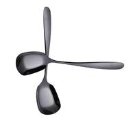 Juego de 2 prácticas cucharas de acero inoxidable con cabeza cuadrada para mejorar la cena en casa o en restaurantes. Cuchara de acero inoxidable