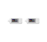 Juego de 2 probadores USB tipo C con pantalla de 0.96 pulgadas, función de memoria profesional, medidor de voltaje de potencia, 4-30 V, 0-5 A, amperímetro, máquina de prueba blanca
