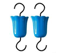 Juego de 2 protectores de foso de comedero de colibrí con ganchos para formar barrera de agua entre el comedero y los puntos de insectos (azul)