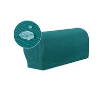 Juego de 2 protectores elásticos para reposabrazos de sofá, impermeables, antideslizantes, para sillas y sofás, fundas de sillón, protectores de muebles (azul pavo real)