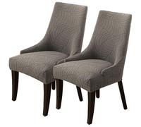 Juego de 2 Protectores Elásticos para Sillones Orejeros Modernos (1 2 4 O 6 Unidades) Lavables para Cuatro Estaciones (Gris Y Marrón 2 Unidades)