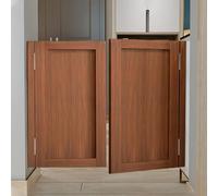 Juego de 2 puertas batientes de madera estilo salón para cocina y tienda, doble bisagra, acabado marrón, 30/32/36/38 pulgadas de ancho, juego de 2 (115 x 100 cm)