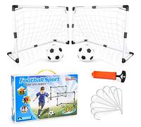 Juego de 2 Puertas de Fútbol Infantil Portería de Fútbol y Bolas interactiva Juguetes Niños 4 5 6 7 8 años