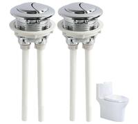 Juego de 2 pulsadores universales para inodoro de 40 mm, pulsador para inodoro de doble descarga, adecuado para inodoros con un diámetro de orificio de tapa de 37-44 mm, ahorro de agua, fácil instalac