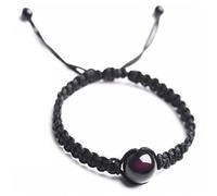 Juego de 2 pulseras de cuerda roja - Feng Shui obsidiana negra y ágata natural chakra, pulseras de cuentas para hombres y mujeres - Joyería de amuleto de la buena suerte, 16mm, Piedra, Sin piedra
