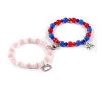Juego de 2 pulseras magnéticas de amistad para parejas, pulseras a juego para parejas, regalos para mejor amiga, día de San Valentín, mejores amigas, almas gemelas, M, Piedra, Ágata