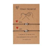Juego de 2 pulseras Pinky Promise Couple Matching Luminous Z5N8 para mujer, talla única, Paper, No es una piedra preciosa