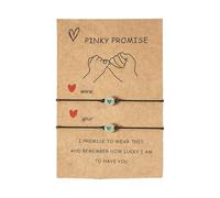 Juego de 2 pulseras Pinky Promise Couple Matching Luminous Z5N8 para mujer, talla única, Paper, No es una piedra preciosa