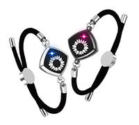 Juego de 2 pulseras táctiles de larga distancia, pulsera de amor con conexión inteligente remota, personas que te rodean más cerca que nunca, no importa dónde estén/envía SMS SOS, pulseras de relación