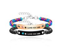 Juego de 2 pulseras Yin Yang para parejas, pulseras de cuentas de hematita para hombres y mujeres con cadena extendida de acero inoxidable, pulseras Yinyang a juego para novio, novia, mejor amigo,