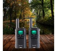 Juego de 2 radios PMR - VOX, autonomía de hasta 10 km, linterna LED