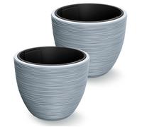 Juego de 2 ranuras para macetas de plástico gris 40x32cm