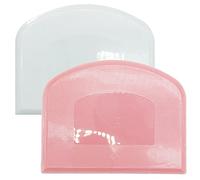 Juego de 2 raspadores de masa, raspador de plástico, cortador de masa de pan, cortador flexible, picador, herramientas de cocina para el hogar, utensilios para hornear (rosa+blanco)