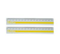 Juego de 2 reglas rectas profesionales de aluminio de 15 cm con marcado de alto contraste para arquitectos, artistas, ingenieros, bordes, regla de aluminio