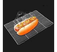 Juego de 2 rejillas de acero inoxidable para asar y cocinar a la parrilla, se adapta a diferentes tamaños de bandeja para hornear y horno tostador, resistente y apto para lavavajillas 21 x 14 x 1,5