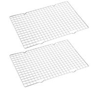 Juego De 2 Rejillas De Refrigeración De Acero Inoxidable Plateadas, Revestimiento Antiadherente, 25,5 X 36,5 cm, Aptas for Horno, Parrilla for Asar, Barbacoa, Aptas for Lavavajillas