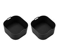Juego De 2 Revestimientos Silicona Revestimientos para Freidoras Aire Bandeja Cesta Accesorios Cocinar Lavavajillas Freidoras Aire Bandejas Cocina