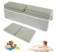 Juego de 2 rodilleras y coderas de baño para bebé, antideslizantes, con 4 bolsillos organizadores, cómoda almohadilla de espuma para rodillas de baño, cojín de baño lavable para niños pequeños