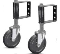 Juego de 2 rodillos de goma para puertas de alta resistencia con capacidad de 100 kg y placa de montaje universal de 100 mm.