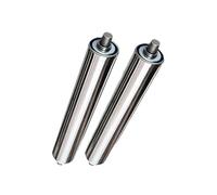 Juego de 2 rodillos transportadores de eje de acero industrial, resistentes para manejo de materiales y componentes fiables del sistema transportador