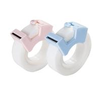Juego de 2 rollos de pestañas de índice para escribir creativas de 0.5 pulgadas, color blanco, con dispensador de cinta, ideal para niños