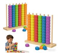 Juego de 2 rompecabezas apilables a juego de colores, juegos de desafío de madera ColorMatch, juego de rompecabezas apilable de anillo arcoíris de ritmo rápido para aprender y clasificar colores