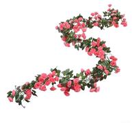 Juego de 2 rosas artificiales de 1 8 m de longitud con 69 rosas cada una para crear hermosas exhibiciones (rojo rosa)