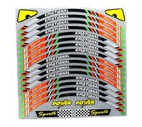 Juego de 2 ruedas, 16 unidades DIN 12899/ASTM D4956, pegatinas para llantas de moto de 17 pulgadas, resistentes al agua, resistentes a los rayos UV, diseño deportivo (naranja)