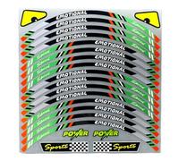 Juego de 2 ruedas, 16 unidades DIN 12899/ASTM D4956, pegatinas para llantas de moto de 17 pulgadas, resistentes al agua, resistentes a los rayos UV, diseño deportivo (verde)