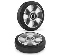 Juego de 2 ruedas de goma para transpaleta de 180 x 50 mm con rodamientos, ruedas de goma para transpaletas, carga máxima: 1400 kg