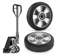 Juego de 2 ruedas de goma para transpaleta de 200 x 50 mm con rodamientos, ruedas de goma para transpaletas, carga máxima: 1500 kg