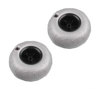 Juego de 2 ruedas de PVC para globos de playa para carritos de kayak, neumáticos de 205 x 115 x 12 mm con banda de rodadura ancha y agujero central de 12 5 mm de diámetro, adecuadas para arena y