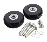 Juego de 2 ruedas de repuesto para reparación de maletas de equipaje, rodillos de goma con rodamientos dobles (54 mm x 18 mm)
