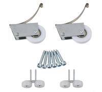 Juego de 2 ruedas de rodillo para puerta corredera para puertas de armario con polea de nailon para un deslizamiento suave y construcción de hierro tratado contra