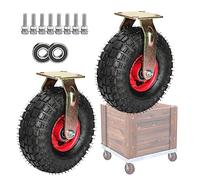 Juego de 2 Ruedas Giratorias para Carrito, Ruedas Neumáticas de Alta Elasticidad, Silenciosas, con Amortiguación Y Doble Rodamiento de Bolas./Fi*Ed/8"(200Mm)