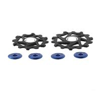 Juego de 2 ruedas ligeras 12T+14T con rodamientos de cerámica para ejes SRAM, ideal para compatibilidad con cadenas de velocidad múltiple (azul)