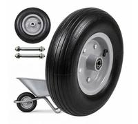 Juego de 2 ruedas para carretilla Relaxdays 4.00-6, goma maciza, negro/gris