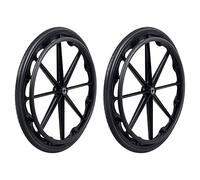 Juego de 2 ruedas para silla de ruedas de 20, 22 y 24 pulgadas, ruedas traseras sólidas para silla de ruedas, ruedas de repuesto con rodamientos y aro de agarre, para todo tipo de sillas de ruedas (