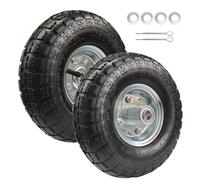 Juego de 2 ruedas recortadora 4.10/3.50-4 neumáticos inflables 4.10 3.50-4 para rueda de carretilla, carro de jardín, camión de mano, vagón, montacargas, grúas, 260 x 85 mm, capacidad de carga máxima