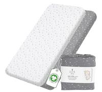 Juego de 2 sábanas para cuna de algodón orgánico GOTS de 120 x 60 cm, compatibles con Next2me, Snuzpod y todas las cunas de noche, minicunas de hasta 120 x 60 cm, paquete de 2 sábanas.