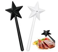 Juego de 2 saleros y pimenteros mágicos con diseño de estrellas, rellenables con agujeros, para cocina y mesa