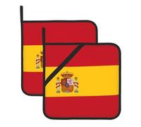 Juego de 2 salvamanteles cuadrados de silicona resistentes al calor para platos calientes, guantes de horno de cocina con lazo para colgar