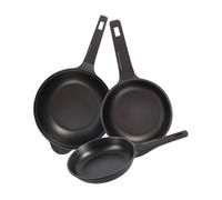 Juego de 2 sartenes ø20ø24cm + wok ø30cm en aluminio fundido color negro copper bergner