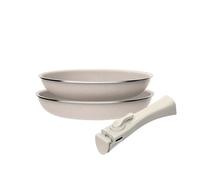 Juego de 2 Sartenes Ø24Ø28cm en aluminio prensado con revestimiento ILAG + Mango extraíble Click&Cook, Apto inducción, antiadherentes, sin PFOA, apto lavavajillas y horno