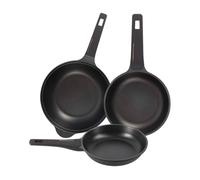 Juego de 2 sartenes ø24ø28cm + wok ø30cm en aluminio fundido color negro copper bergner 28 cm