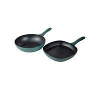 San Ignacio Juego de 2 sartenes aluminio prensado inducción Wok + Grill Media