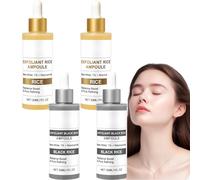 Juego de 2 sérum exfoliante Black & White Rice Peel Shot Glow Duo para exfoliar y minimizar los poros, hidratar la cara y el cuerpo para todos los tipos de piel (4 unidades)