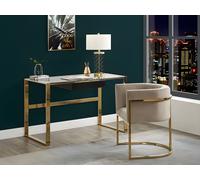 Juego de 2 sillas con brazos PERIA de Pascal MORABITO - Terciopelo y metal - Beige y dorado