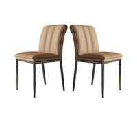 Juego de 2 sillas de comedor, asiento tapizado de cuero con esponja gruesa, sillas de cocina con almohadillas antideslizantes para un comedor cómodo