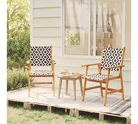 Juego de 2 sillas de comedor de madera de acacia, muebles de jardín perfectas para terrazas, césped y granjas, diseño elegante y duradero